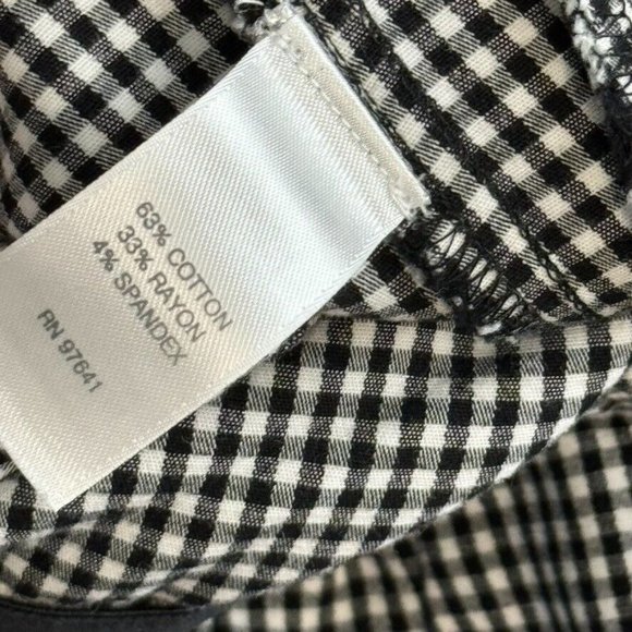 J. Jill Black White Gingham plaid pull on ankle Pants Womens size 10 stretch - Picture 6 of 6